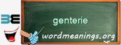 WordMeaning blackboard for genterie